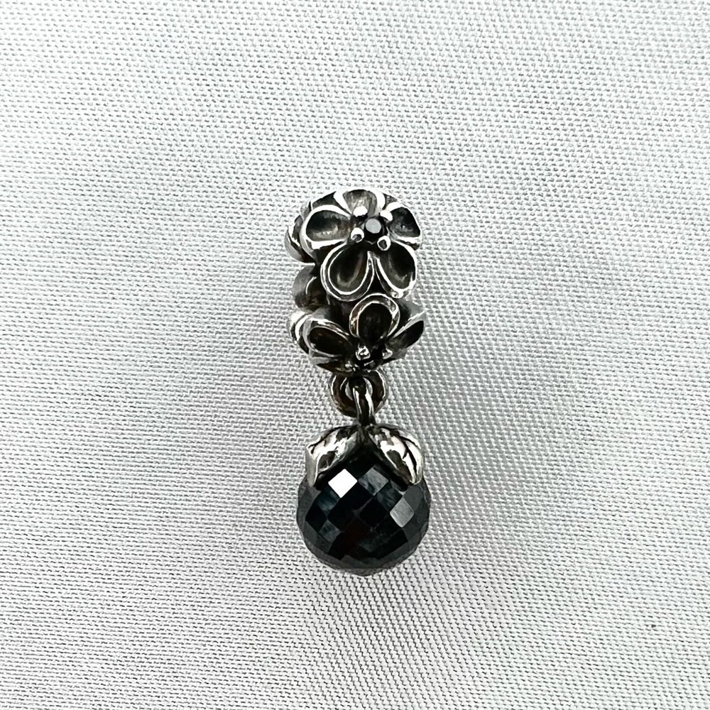 Authentic Pandora Garden Odyssey Black Spinel Dangle Charm